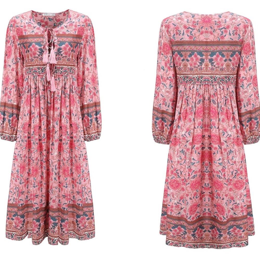 R.Vivimos BoHo Long Sleeve Dress 2XL